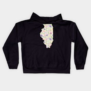 Illinois Silhouette Florals Kids Hoodie